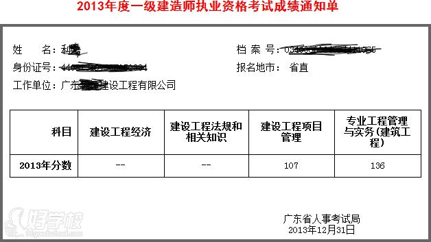 职知一级建造师高分成绩单(广东省一级建造师状元成绩单)状元培训机构