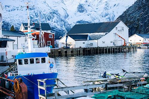 挪威雷纳码头渔船