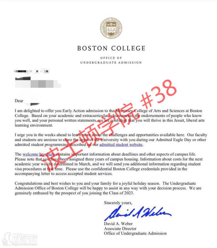 波士顿学院offer