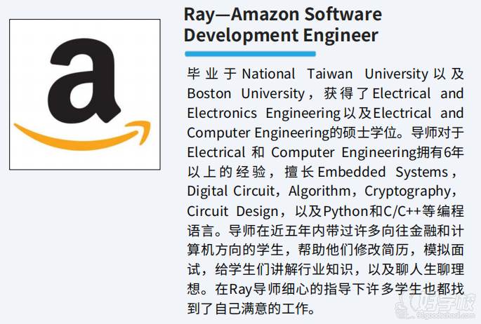 Ray- Amazon Software Development Engineer