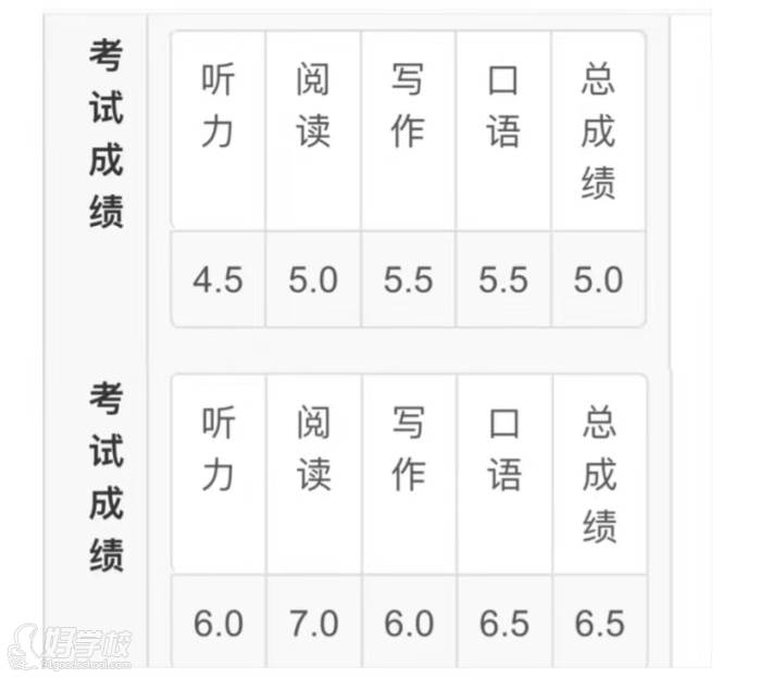 雅思考試成績