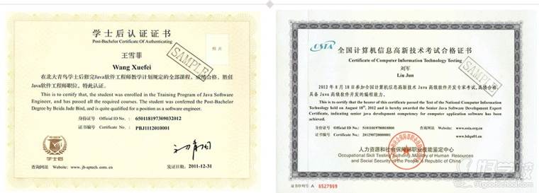 JAVA 软件工程师证书