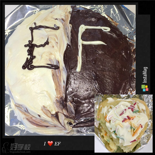 有“EF”字樣的蛋糕