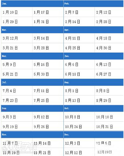 2015广州雅思考试时间表