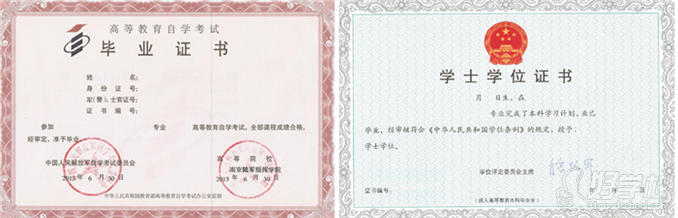 上海文汇教育自考本科计算机应用专业毕业证书样本