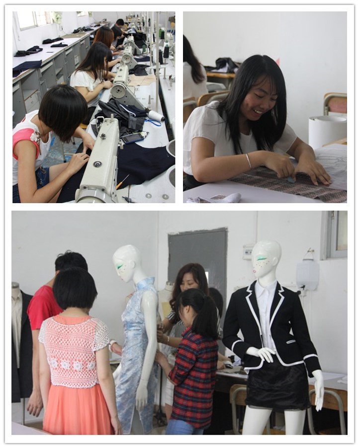 藍(lán)天技工學(xué)校服裝設(shè)計(jì)專業(yè)上課情景