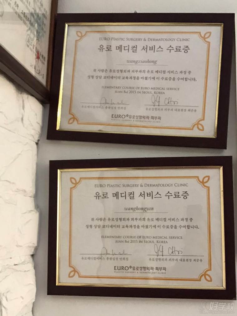 老师荣获韩国颁发的证书