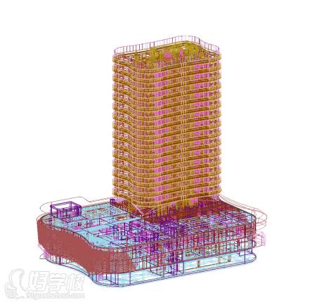 安徽智筑建筑培训中心 线框模式
