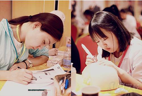 上海和需美妆学院  学员练习风采