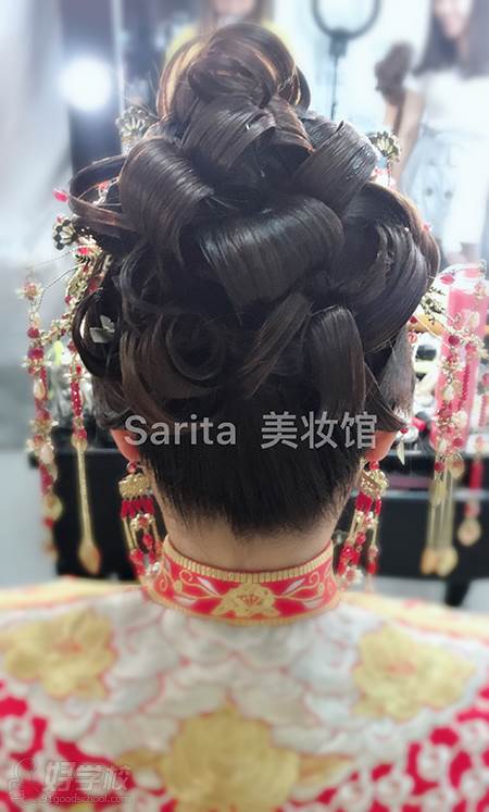 广州Sarita美妆培训  导师中式新娘造型作品