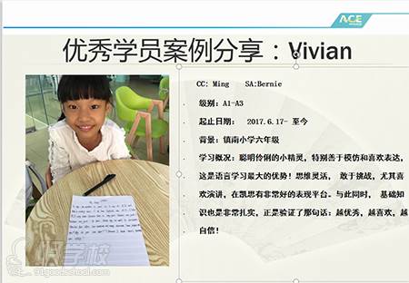 中山凯思英语培训中心  优秀学员 Vivian