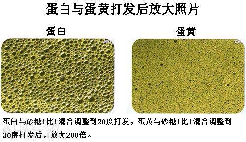 蛋白蛋黃打發(fā)對(duì)比