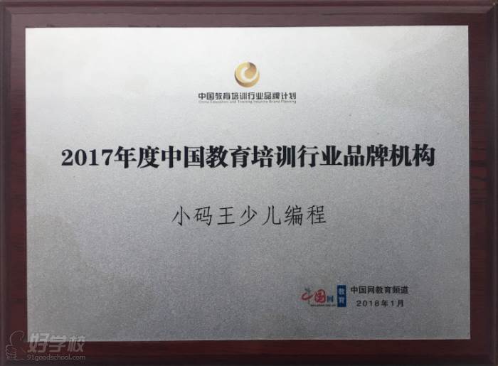 小码王少儿编程培训  2017年度中国教育培训行业品牌机构