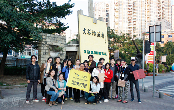 深圳英美吉设计学院学员参观大芬油画村