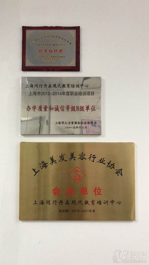 上海丹森现代教育培训中心 学校荣誉