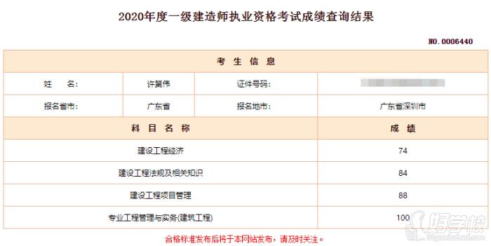  同学考试喜报