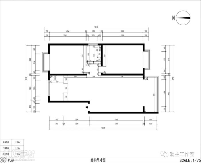 CAD学员作品之室内结构尺寸图