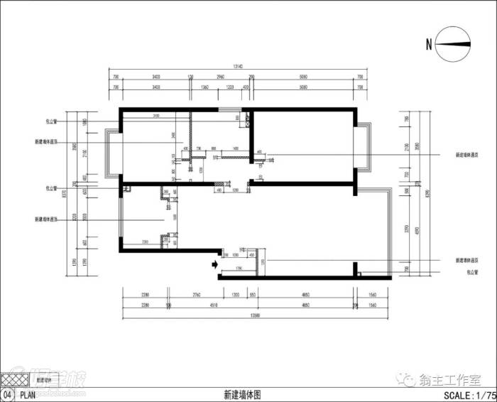 CAD學(xué)員作品之新建墻體圖