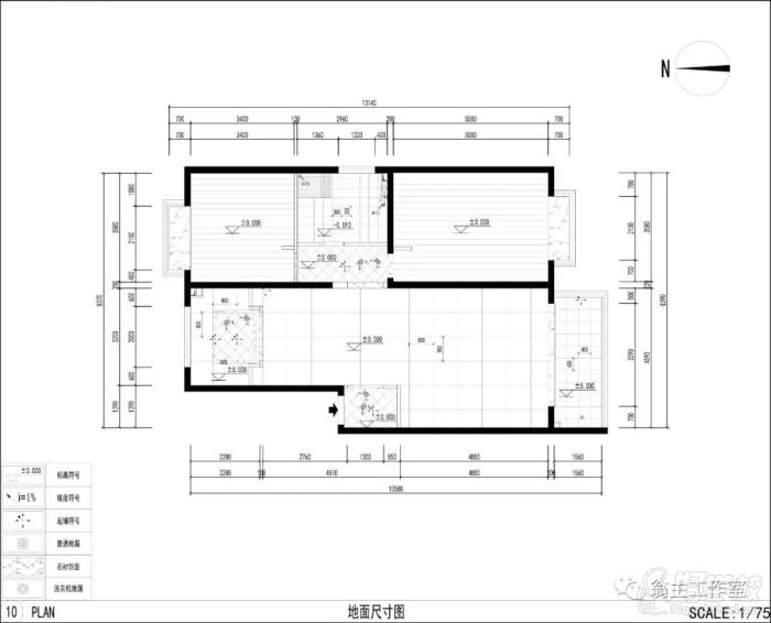 CAD學(xué)員作品之地面尺寸圖