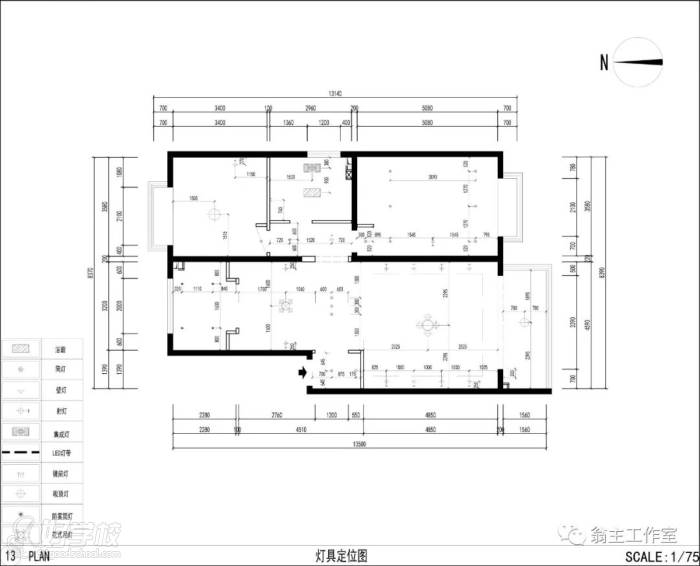 CAD學(xué)員作品之燈具定位圖