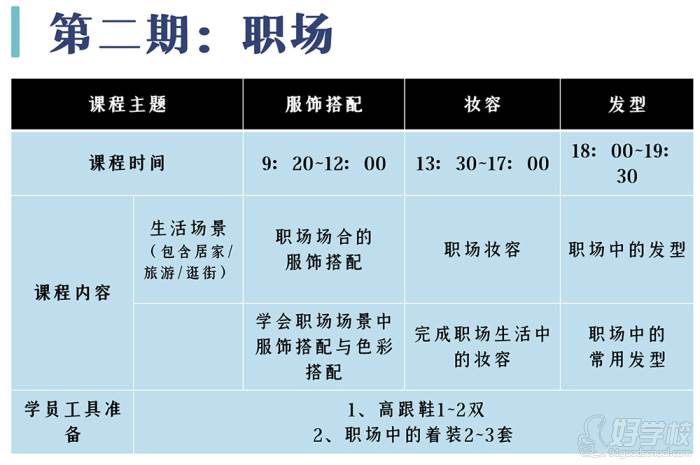 職場(chǎng)服飾搭配課程內(nèi)容