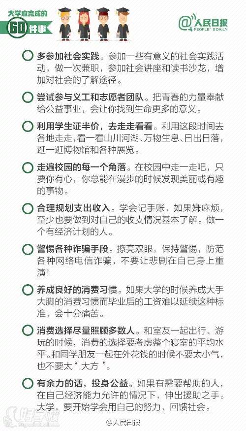 大學應完成的60件事八