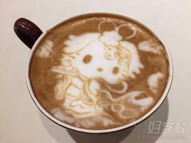 广州百思特培训学校学员作品-咖啡拉花