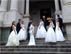 广州S化妆造型学校应邀为2014广州海集体婚礼做化妆造型设计