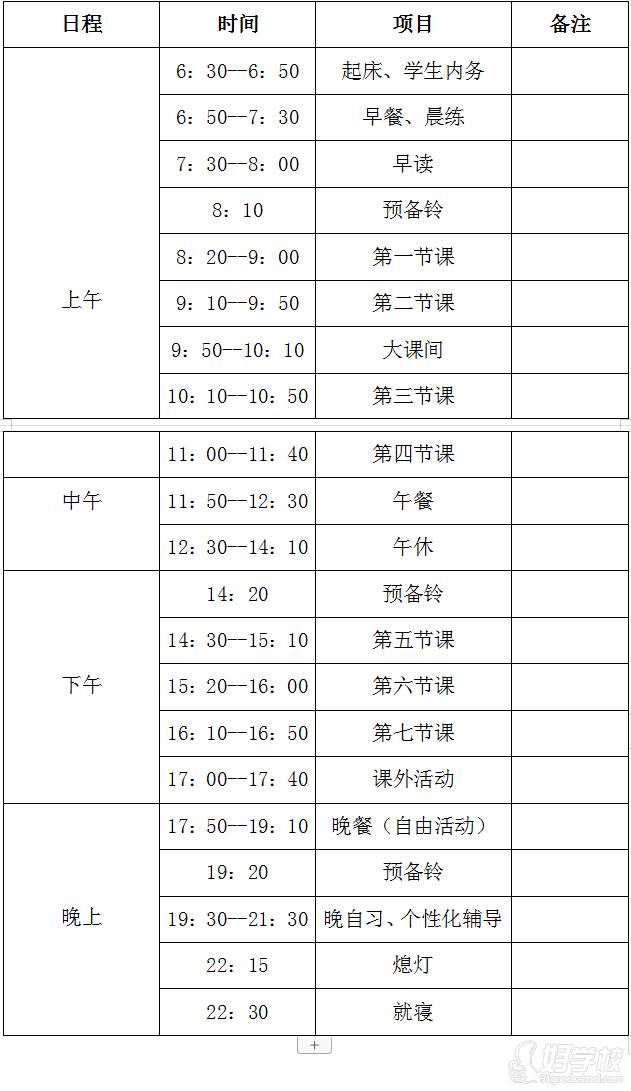 作息时间
