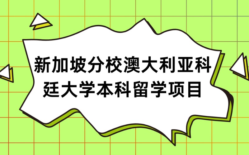 北京新加坡分校澳大利亚科廷大学本科留学项目