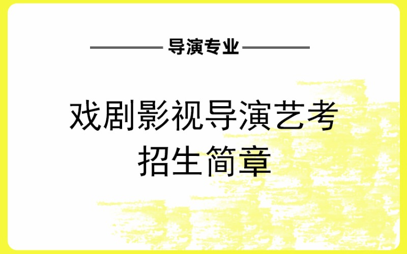 长沙戏剧影视导演艺考招生简章