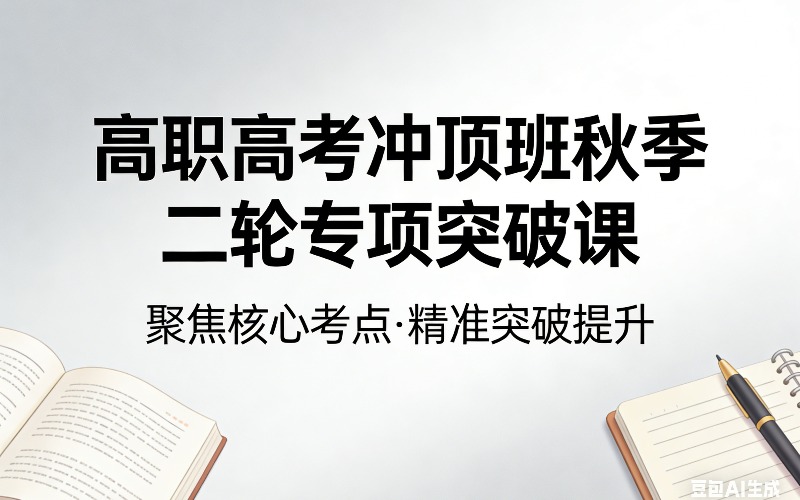 高职高考冲顶班秋季二轮专项突破课