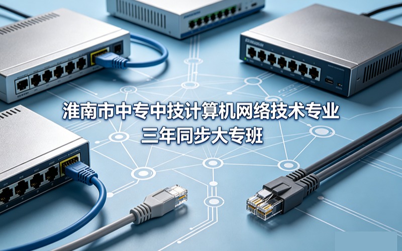 淮南市中专中技计算机网络技术专业三年同步大专班