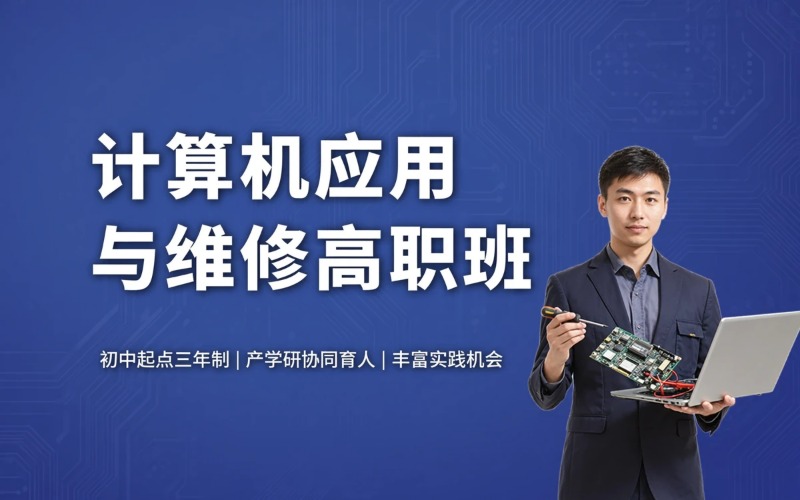 计算机应用与维修专业初中起点三年制中技冲刺高职高考班