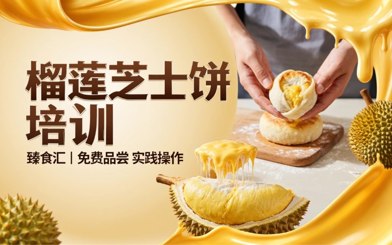 郑州榴莲芝士饼培训课程