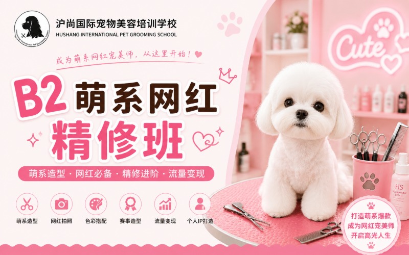 上海宠物美容培训B2萌系网红精修提升班课程