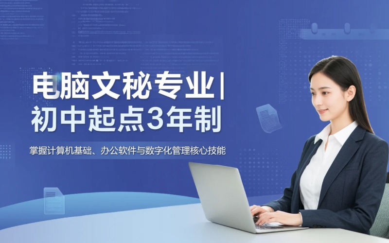 电脑文秘专业初中起点3年中专招生简章