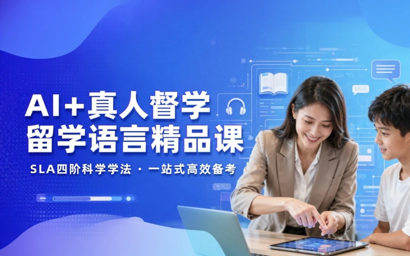 留学语言AI+真人督学全程陪练精品小班课