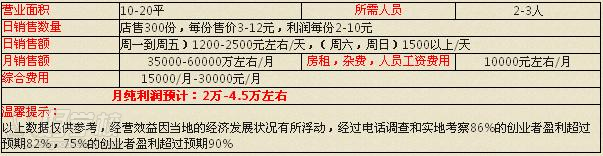 投资回报分析表