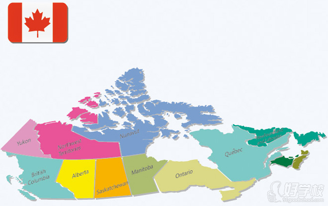 加拿大国旗与地区分布